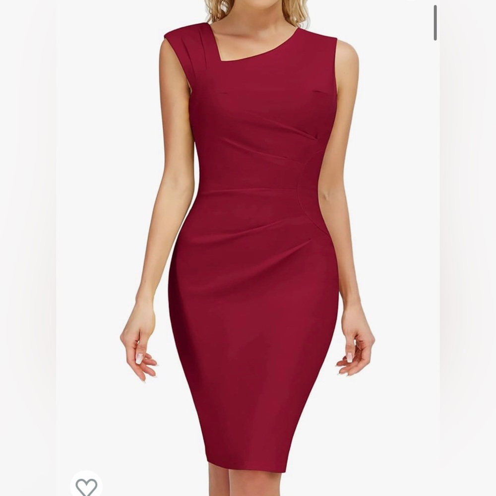 MUXXN Women's
1950s Sleeveless Slim
Business Pencil Dress
(M,Red)